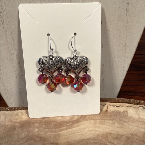 Heart Chandelier Earrings - Picture 3 of 5